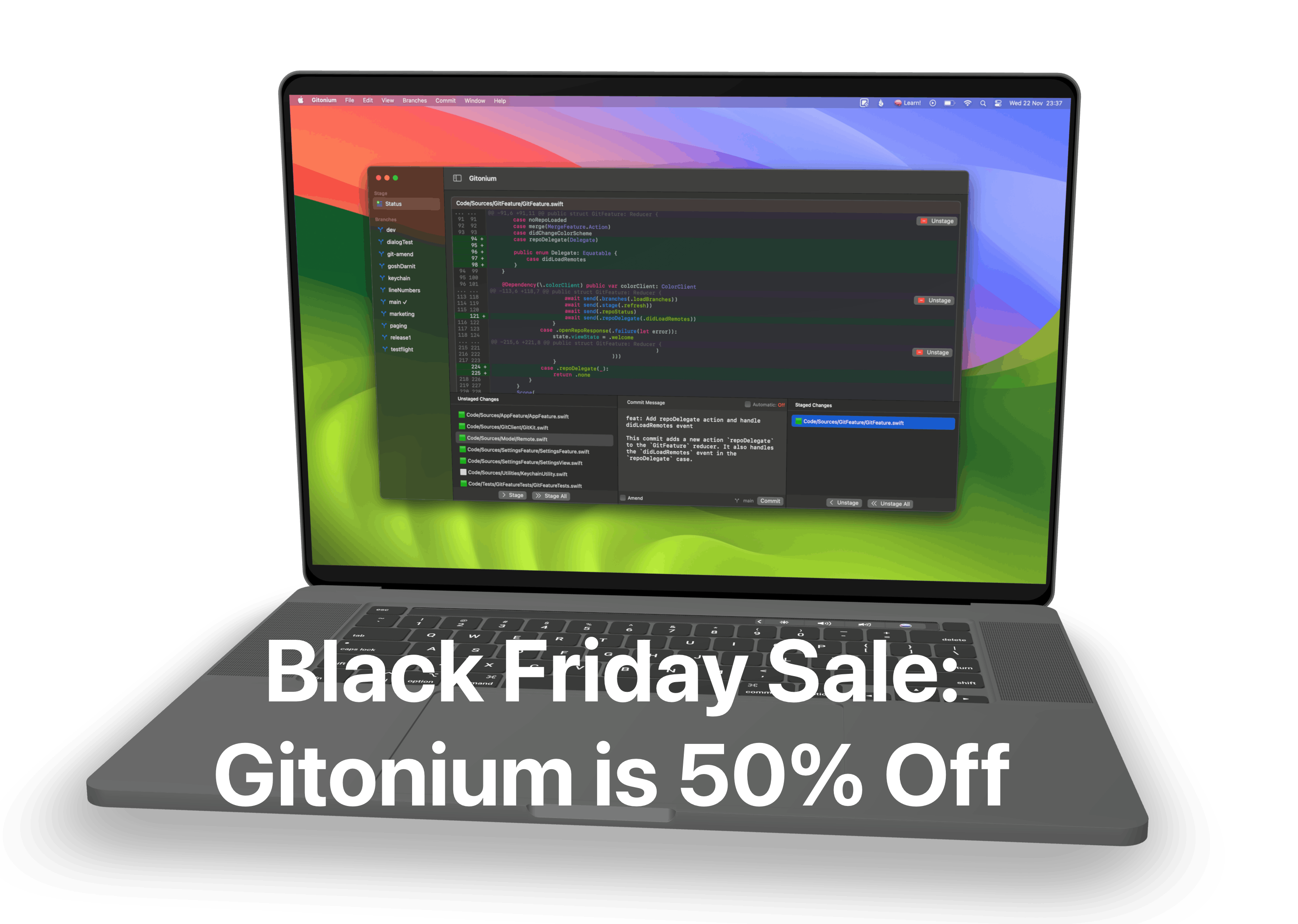 Gitonium is 50% off for Black Friday