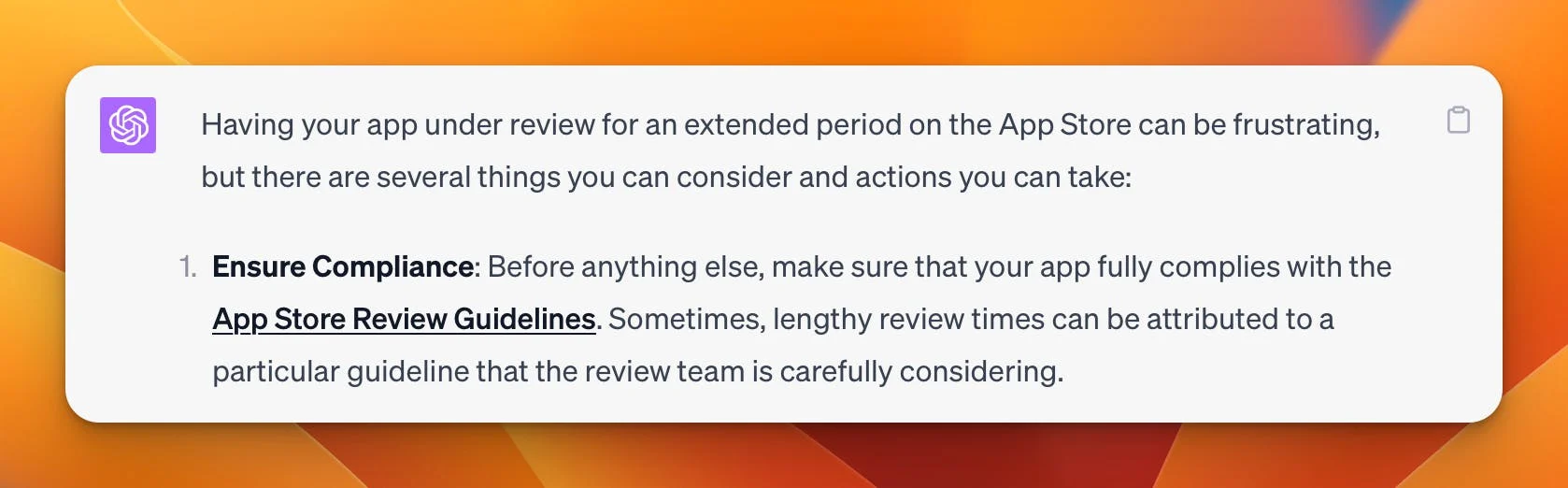 Screenshot of Apple's App Review Guidelines